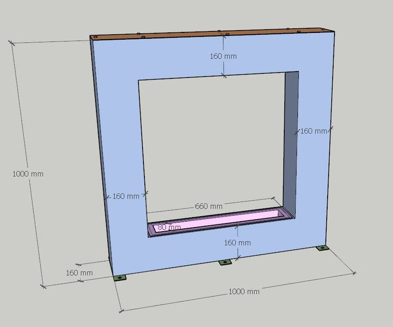 Fontene  Kvadrat  100cm x 100cm - Aluminium 